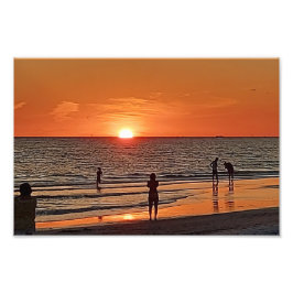 Foto Sunset Beach Wall Art Coastal Ocean Decor