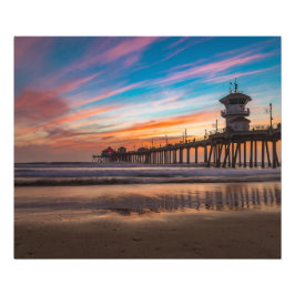 Foto Sunset by the Huntington Beach Pier in California
