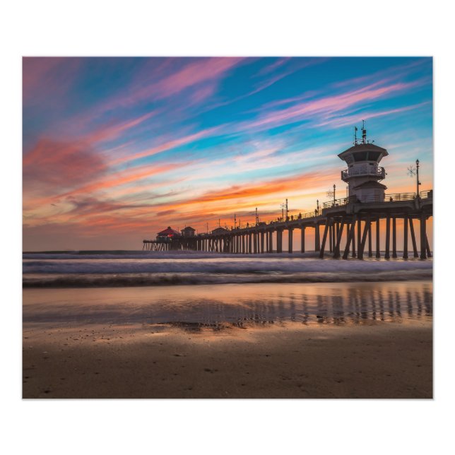 Foto Sunset by the Huntington Beach Pier in California (Frente)
