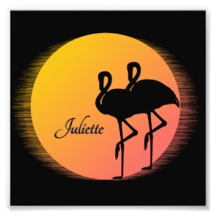 Foto Sunset Flamingos Pessoal com Nome