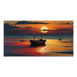 Foto Sunset na arte do mar