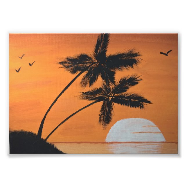 Foto Sunset Palms 5x7 Impressão (Frente)