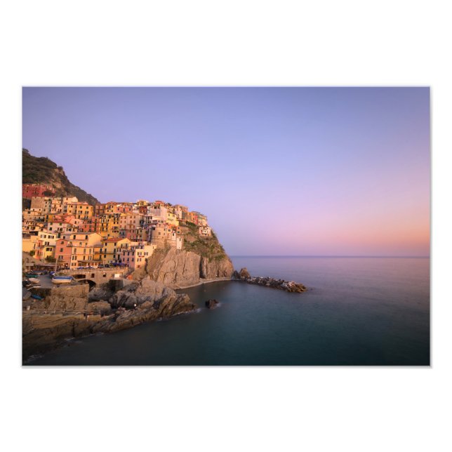 Foto Sunset sobre a aldeia de Manarola em Cinque Terre (Frente)