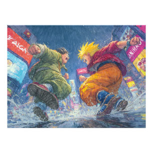 Foto Super Saiyan Goku Luta Épica na Chuva