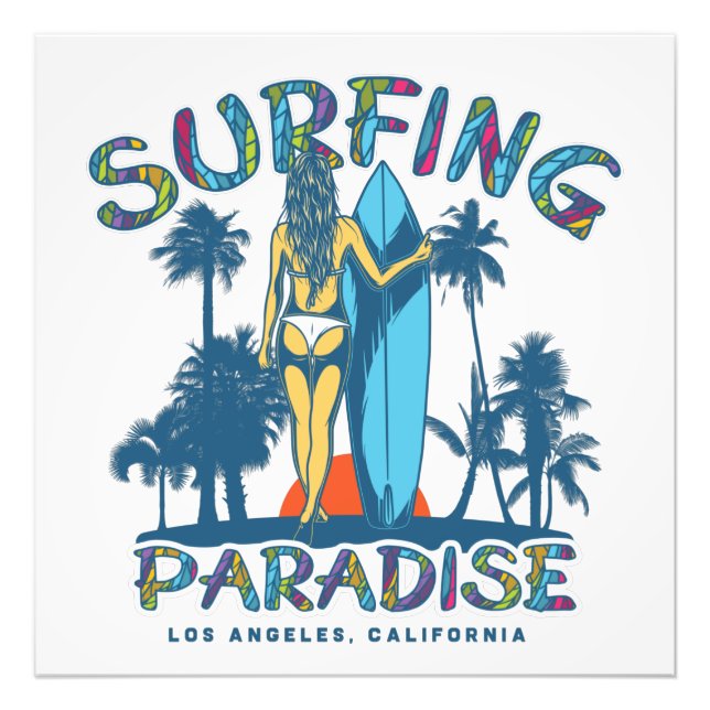 Foto Surfer Girl Vintage California Photo (Frente)