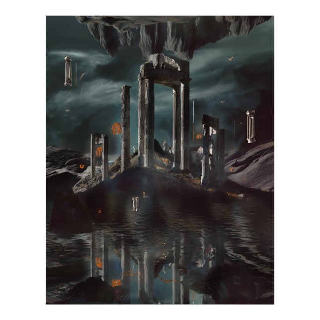 Foto Surreal Floating Ruins Obsidian Pool (Frente)