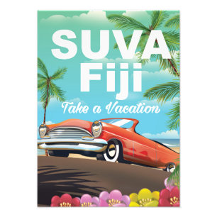 Foto Suva, Fiji pôster de férias vintage