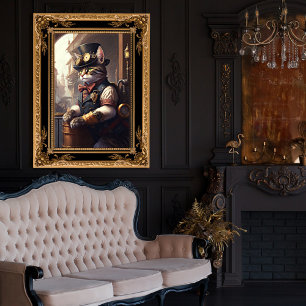 Foto Tabby Cat em um Outfit Steampunk AI Gerado