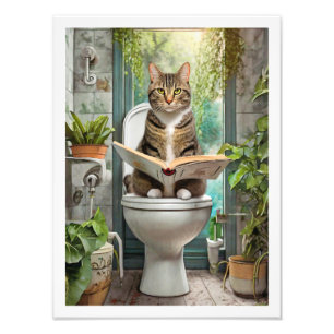 Foto Tabby Cat Toilet