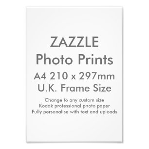 Foto Tamanho do Quadro do Zazzle Custom A4 Photo Impres