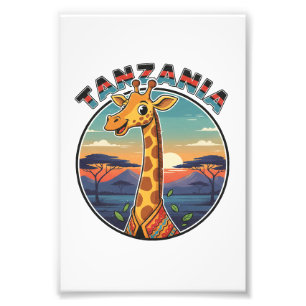 Foto Tanzânia girafa símbolo animal nacional cartoon cu