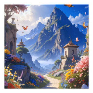 Foto Tapeçaria de Paisagem de Fantasia Sonhadora – Mont