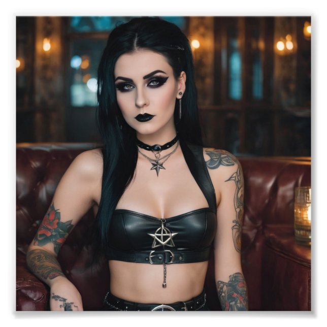 Foto Tatuagem de gótico Estrelas de couro de PVC maleáv (Frente)