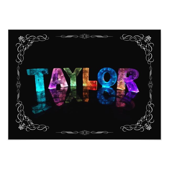 Foto Taylor - O nome Taylor em luzes 3D (Fotografia) (Frente)