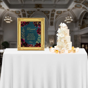 Foto Teal Bordeaux Jewel Tone Wedding Sinais Satin