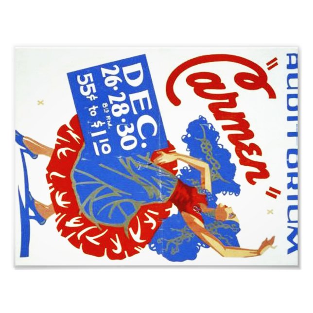Foto Teatro Musical Vintage "Carmen" Poster WPA (Frente)