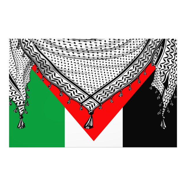 Foto Tecido Tradicional do Keffiyeh Scarf Palestino (Frente)