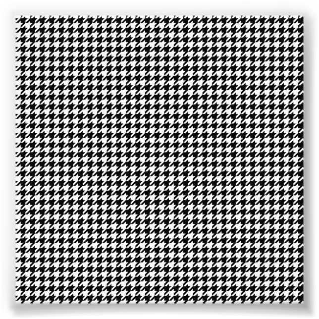 Foto Tecido Xadrez Houndstooth Preto Branco (Frente)