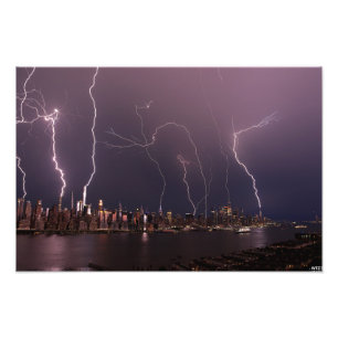 Foto Tempestade de raios sobre Manhattan, NYC