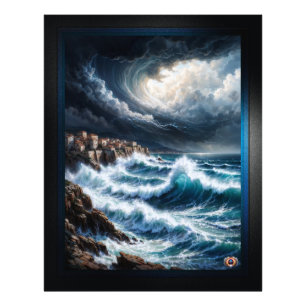 Foto Tempestade por uma Arte IA costeira mediterrânica