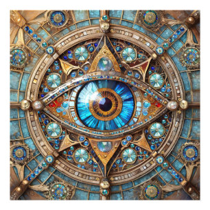 Foto Terceiro Olho - Mandala Azul Turquesa Dourado