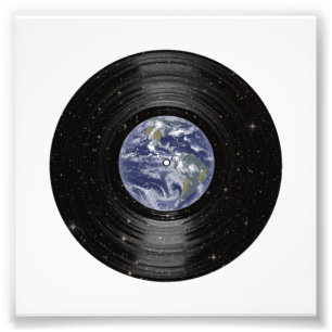 Foto Terra no registro de LP do vinil do espaço