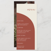 Foto: Terracotta Arch Modern Wedn Menu Janto