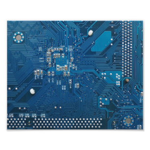 Foto teste padrão azul do computador de conselho do