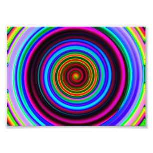 Foto Teste padrão espiral retro de néon do círculo