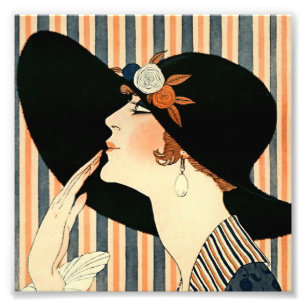 Foto "The Black Hat" Art Deco de George Barbier
