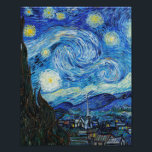 Foto The Starry Night (1889), por Vincent Van Gogh<br><div class="desc">Pintores famosos de todos os tempos</div>