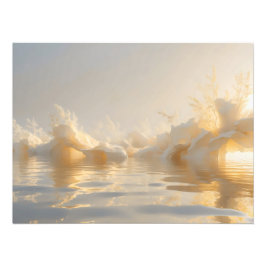 Foto The Still Sun – Serene Golden Horizon Abstract Wal