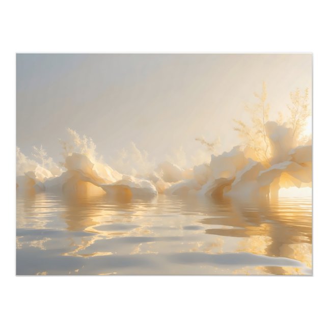 Foto The Still Sun – Serene Golden Horizon Abstract Wal (Frente)
