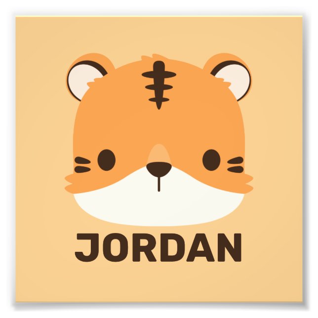 Foto Tigre de Cuta com Nome Personalizado (Frente)