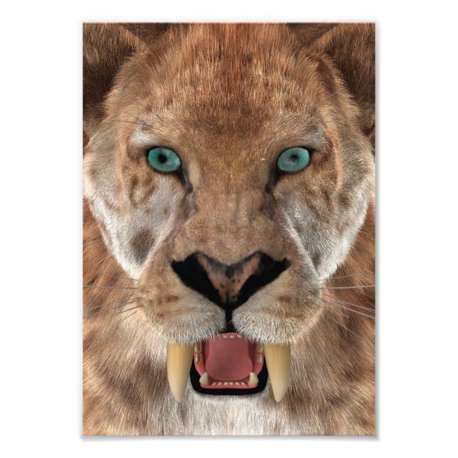 Foto Tigre Dente de Sabre ou Smilodon (Frente)