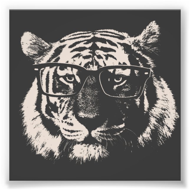 Foto Tigre do hipster com óculos (Frente)
