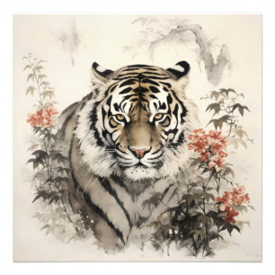 Foto Tigre e Flores