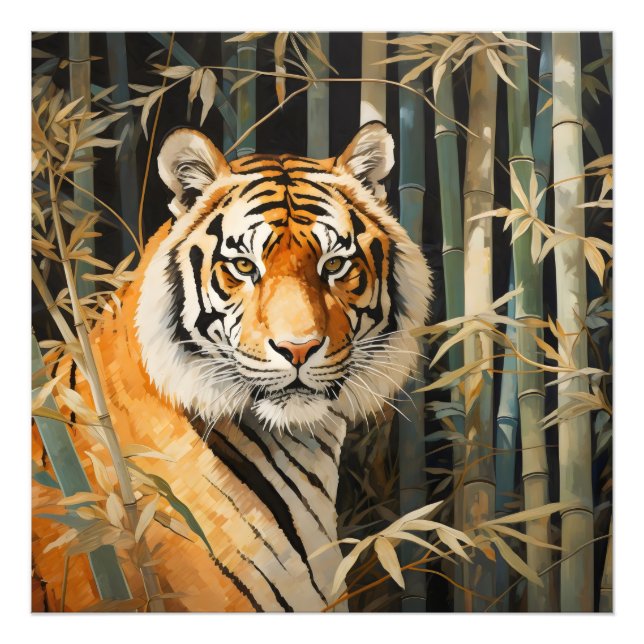 Foto Tigre na Floresta de Bambu (Frente)