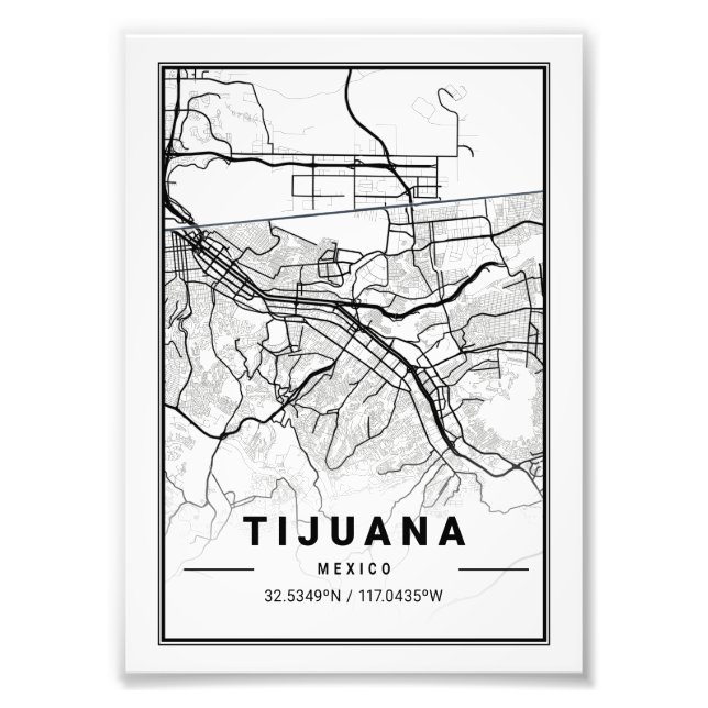 Foto Tijuana - Mapa da Cidade do México - Ligth Map (Frente)