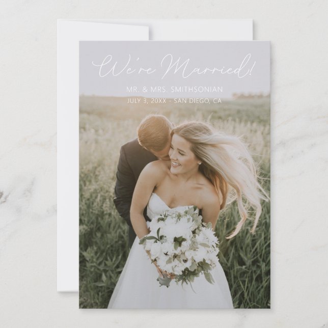 Foto Tipografia Anúncio de Casamento Elegante Ver (Frente)