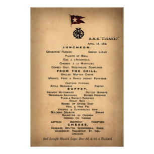 Foto TITANIC Final Luncheon Menu 1912