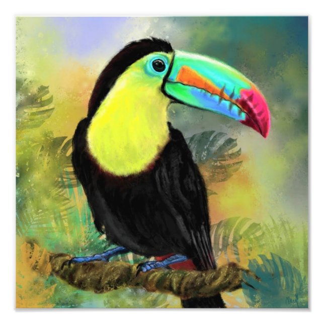 Foto Toco Toucan Bird Watercolor Painting Poster (Frente)