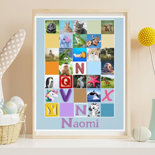 Foto Toddler Alphabet Animal Poster Personalizado (Criador carregado)