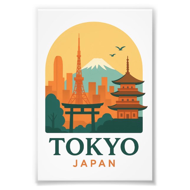 Foto Tokyo Japan Minimalist Travel Souvenir Photo Print (Frente)