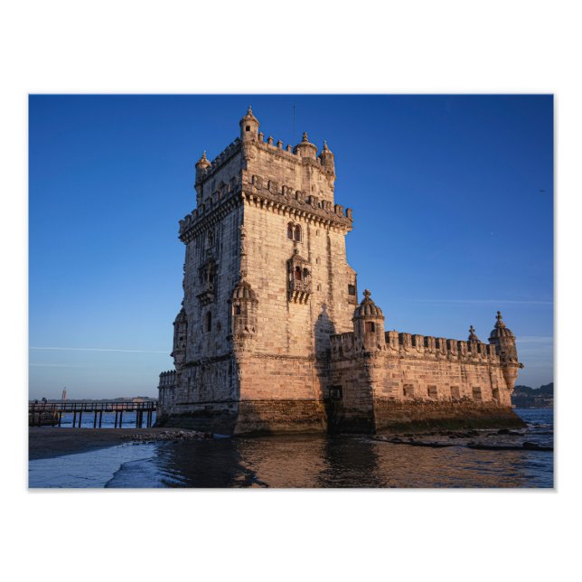Foto Torre de Belem ao pôr do sol em Lisboa, Portugal (Frente)