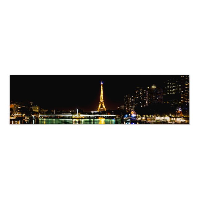 Foto Torre Eiffel iluminada em Paris à noite (Frente)