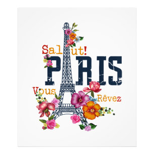 Foto Torre Eiffel Paris Shirt Salut Flor Paris Fra
