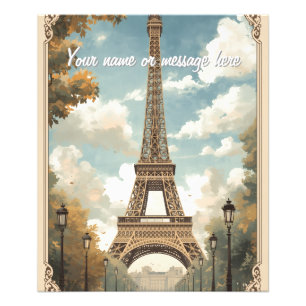 Foto Torre Eiffel Paris Viagem Arte Vintage Retro Nome