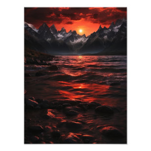 Foto Tranquil Crepúsculo: Montanha Majestosa Sunset