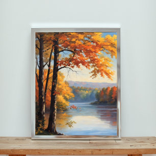 Foto Tranquil Riverbank em Cores de Queda
